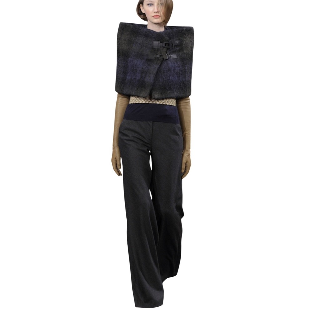 Graeme Black Womens Wool Wide Leg Trousers Pants Italy Made Designer Luxury Sz 6
